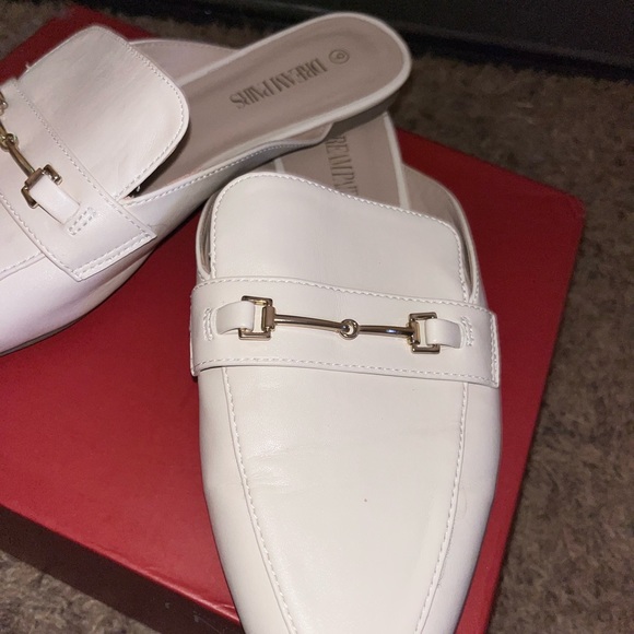 Dune London White Mules with Gold Buckle - Picture 3 of 7